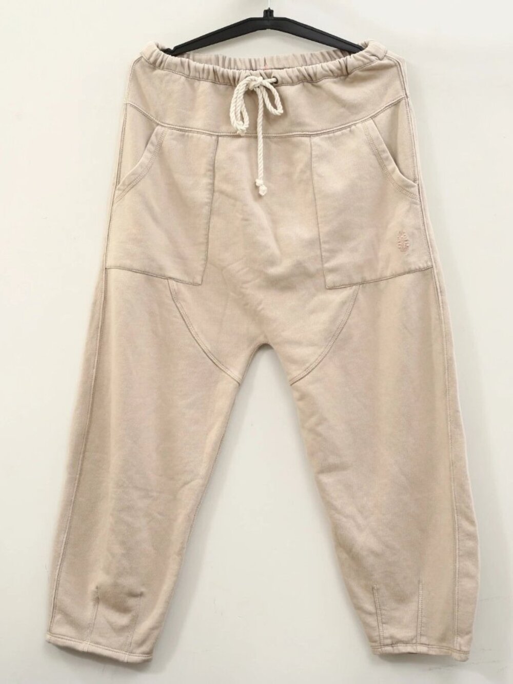 Free People FP Movement Sweatpants Jogger Barrel Leg Pull-on Beige S 290245